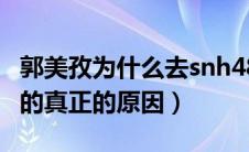 郭美孜为什么去snh48（声动亚洲郭美孜退赛的真正的原因）