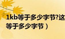 1kb等于多少字节?这个跟进制有关么?（1kb等于多少字节）