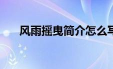 风雨摇曳简介怎么写（风雨摇曳简介）