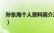 孙东海个人资料简介及家世（嗨！2014简介）