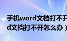 手机word文档打不开怎么办视频（手机word文档打不开怎么办）