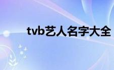 tvb艺人名字大全（TVB艺人简介）