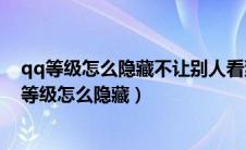 qq等级怎么隐藏不让别人看到我的等级怎么看不见了（qq等级怎么隐藏）