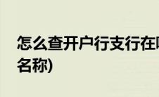 怎么查开户行支行在哪里(怎么查开户行支行名称)