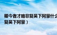 卿今者才略非复吴下阿蒙什么意思（怎么理解卿今者才略非复吴下阿蒙）