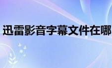 迅雷影音字幕文件在哪(迅雷影音字幕文件在)