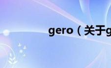 gero（关于gero的介绍）