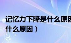 记忆力下降是什么原因引起的（记忆力下降是什么原因）