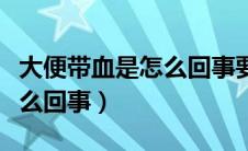 大便带血是怎么回事要不要紧（大便带血是怎么回事）