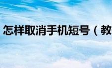 怎样取消手机短号（教你如何取消手机短号）