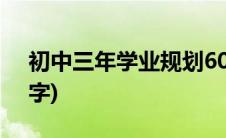 初中三年学业规划600字(初中三年规划600字)