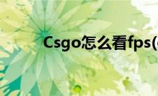 Csgo怎么看fps(csgo怎么看fps)