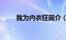 我为内衣狂简介（我为内衣狂txt）