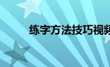 练字方法技巧视频教程(练字方法)