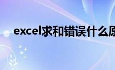 excel求和错误什么原因(excel求和错误)