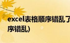 excel表格顺序错乱了如果排序(excel表格排序错乱)