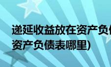 递延收益放在资产负债表哪里(递延收益放在资产负债表哪里)