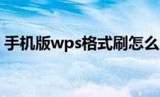 手机版wps格式刷怎么用(wps格式刷怎么用)