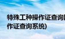 特殊工种操作证查询网上查不到(特殊工种操作证查询系统)