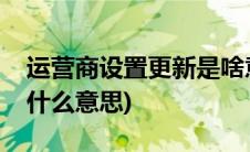 运营商设置更新是啥意思(运营商设置更新是什么意思)