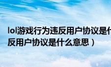 lol游戏行为违反用户协议是什么原因（英雄联盟游戏行为违反用户协议是什么意思）