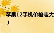 苹果12手机价格表大全（苹果12手机价格表）