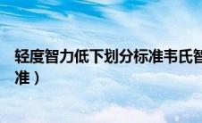 轻度智力低下划分标准韦氏智力量表（轻度智力低下划分标准）