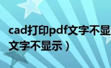 cad打印pdf文字不显示怎么办（cad打印pdf文字不显示）