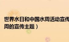 世界水日和中国水周活动宣传主题（2020世界水日和中国水周的宣传主题）