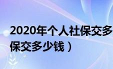 2020年个人社保交多少钱呢（2020年个人社保交多少钱）