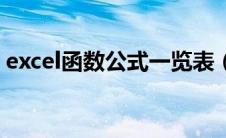 excel函数公式一览表（excel公式怎么下拉）