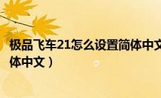 极品飞车21怎么设置简体中文电脑（极品飞车21怎么设置简体中文）