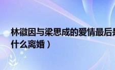 林徽因与梁思成的爱情最后是否善终?（林徽因与梁思成为什么离婚）