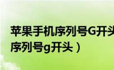 苹果手机序列号G开头是什么版本（苹果手机序列号g开头）