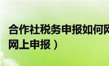 合作社税务申报如何网上申报（税务申报如何网上申报）