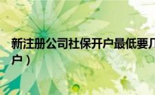 新注册公司社保开户最低要几个人（新注册公司社保怎么开户）