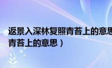 返景入深林复照青苔上的意思是什么意思（返景入深林复照青苔上的意思）