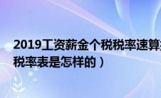 2019工资薪金个税税率速算扣除（2019年工资个人所得税税率表是怎样的）