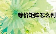 等价矩阵怎么判断（等价矩阵）