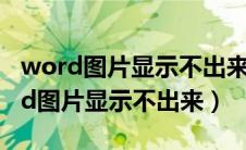 word图片显示不出来 等很久才能显示（word图片显示不出来）