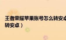 王者荣耀苹果账号怎么转安卓系统（王者荣耀苹果账号怎么转安卓）