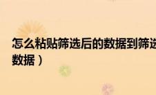 怎么粘贴筛选后的数据到筛选后的表格（怎么粘贴筛选后的数据）