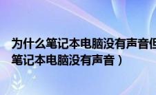 为什么笔记本电脑没有声音但是扬声器显示有声音（为什么笔记本电脑没有声音）