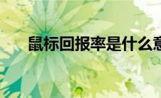 鼠标回报率是什么意思（鼠标回报率）