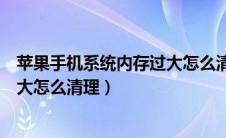 苹果手机系统内存过大怎么清理（苹果手机系统内存越来越大怎么清理）