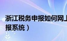 浙江税务申报如何网上申报（浙江税务网上申报系统）