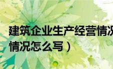 建筑企业生产经营情况怎么写（企业生产经营情况怎么写）