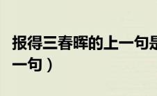 报得三春晖的上一句是什么（报得三春晖的上一句）