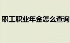 职工职业年金怎么查询（职业年金怎么查询）