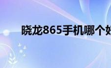 晓龙865手机哪个好（晓龙865手机）